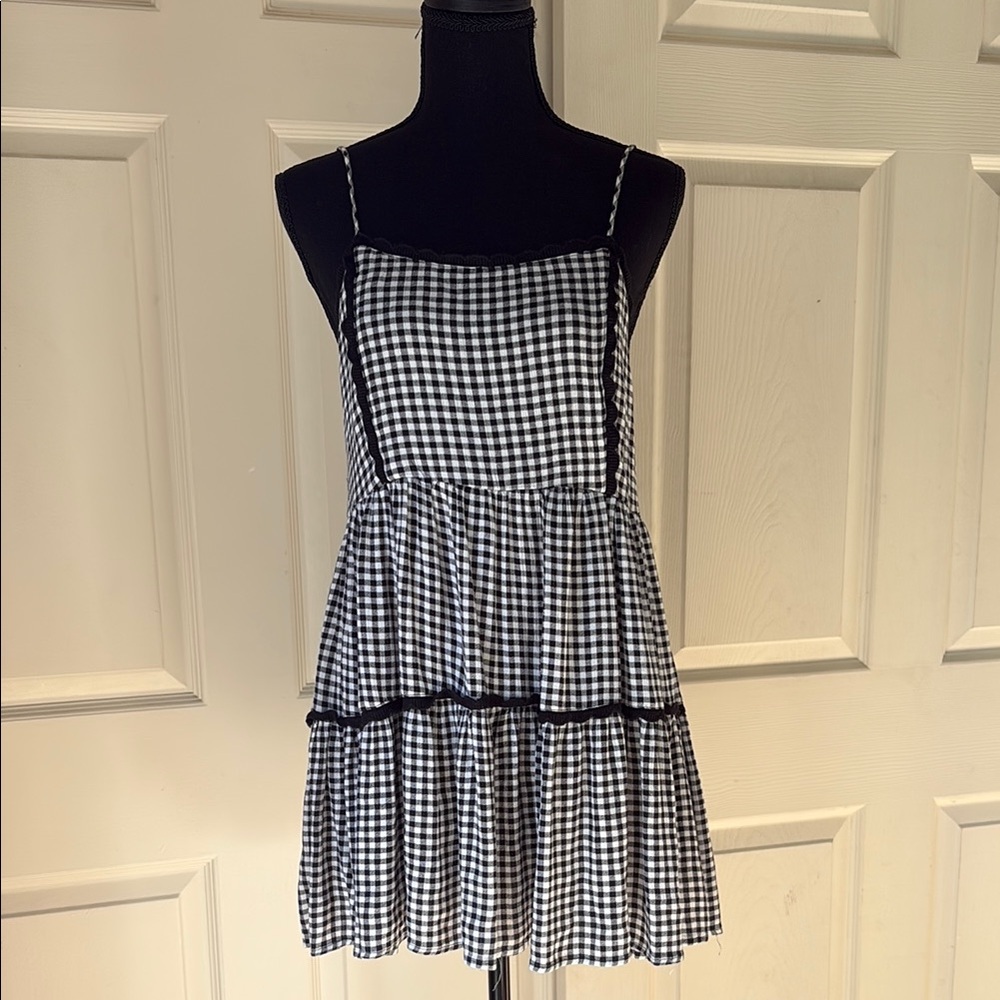 Sky and Sparrow Black and White Tiered Sundress